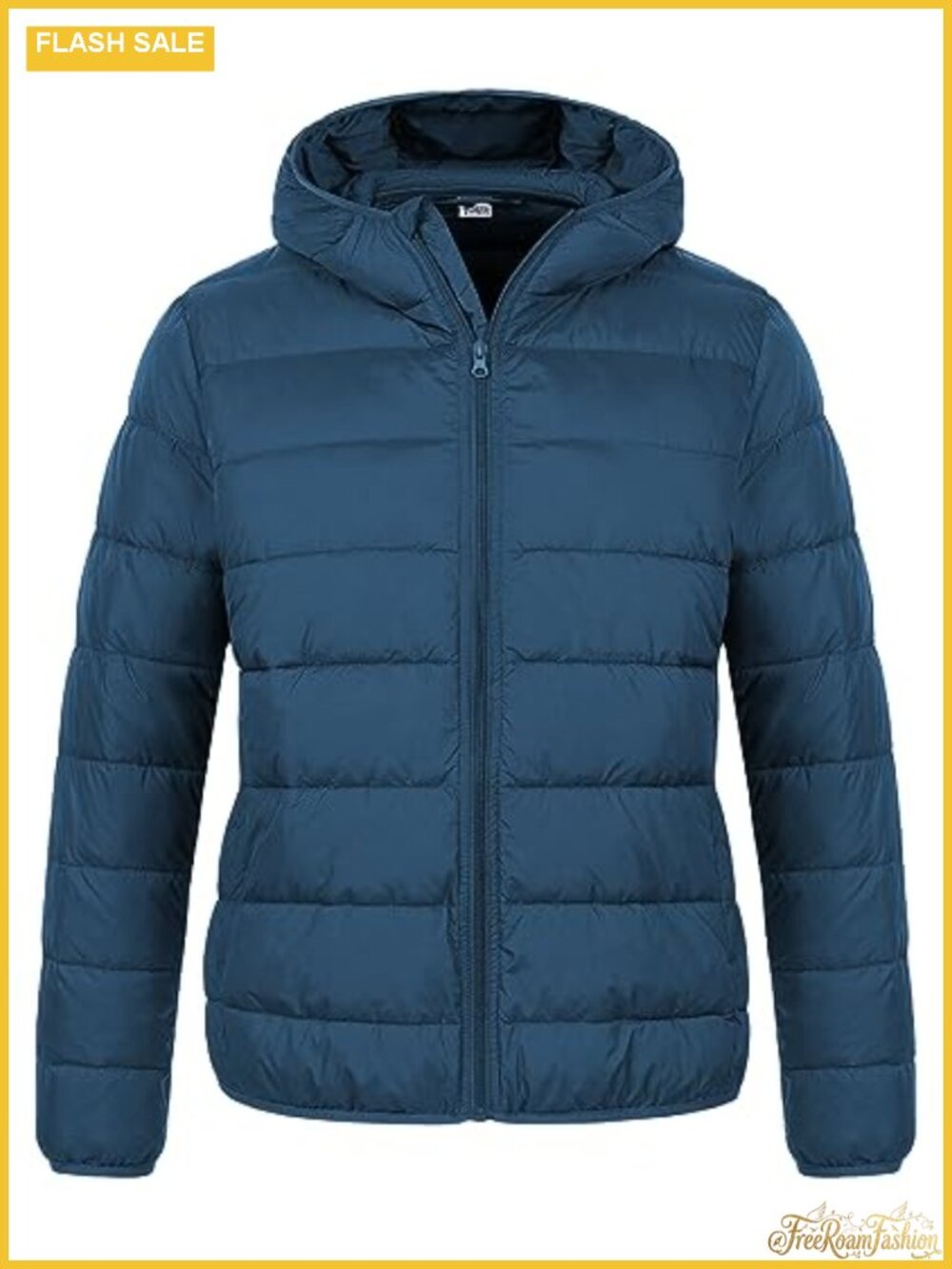Plus Size Lightweight Packable Puffer Jacket Hooded Quilted Winter Coat